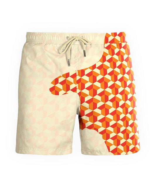 Geometric Orange | Swim Shorts